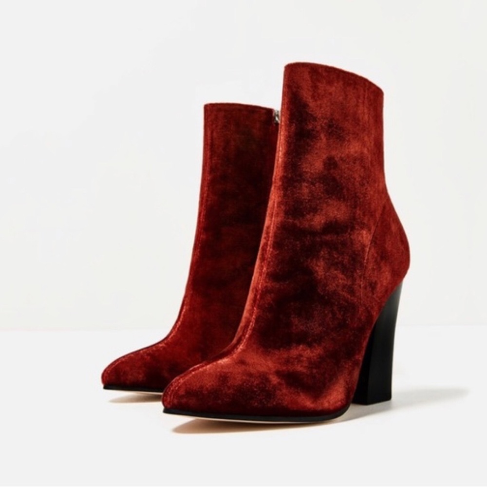 Zara Velvet Booties
